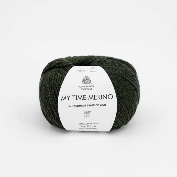 Włóczka My Time Merino by HSOM – Zielony Mech (9738) 50g