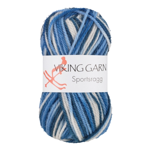 Viking Garn Sportsragg - Multi-biało-niebieski 525