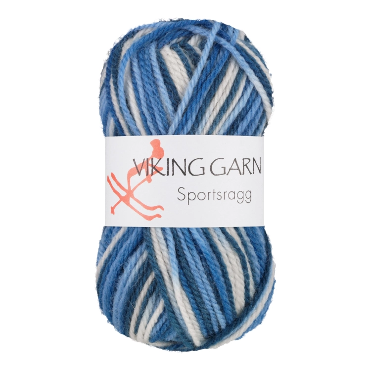 Viking Garn Sportsragg - Multi-biało-niebieski 525