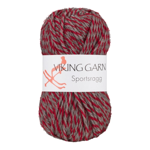 Viking Garn Sportsragg - Multi-szaro-czerwony 560