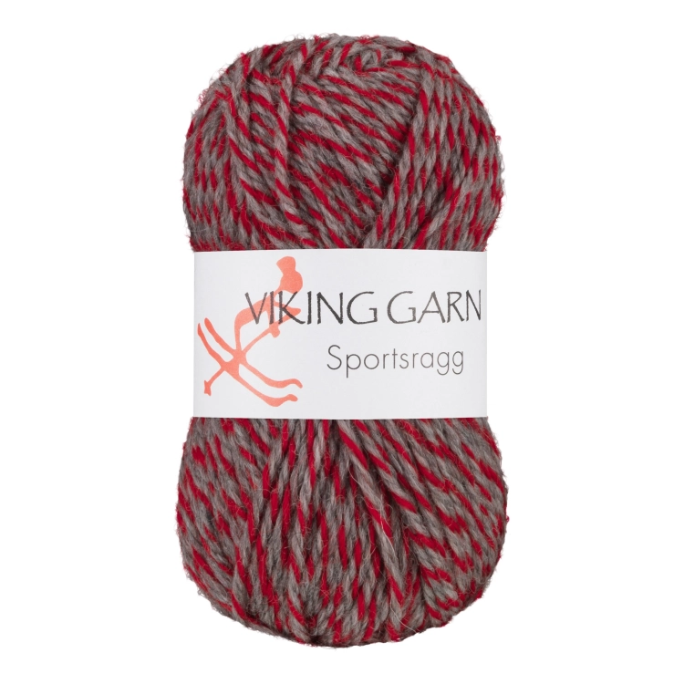 Viking Garn Sportsragg - Multi-szaro-czerwony 560