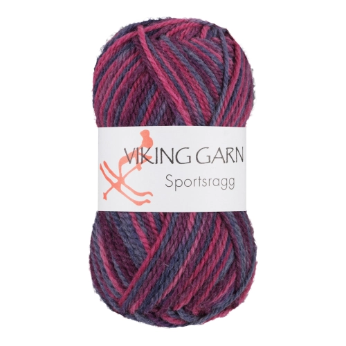 Viking Garn Sportsragg - Multi-różowo-fioletowy 566