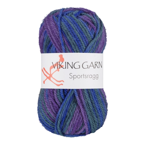 Viking Garn Sportsragg - Multi-fioletowo-niebiesko-zielony 571