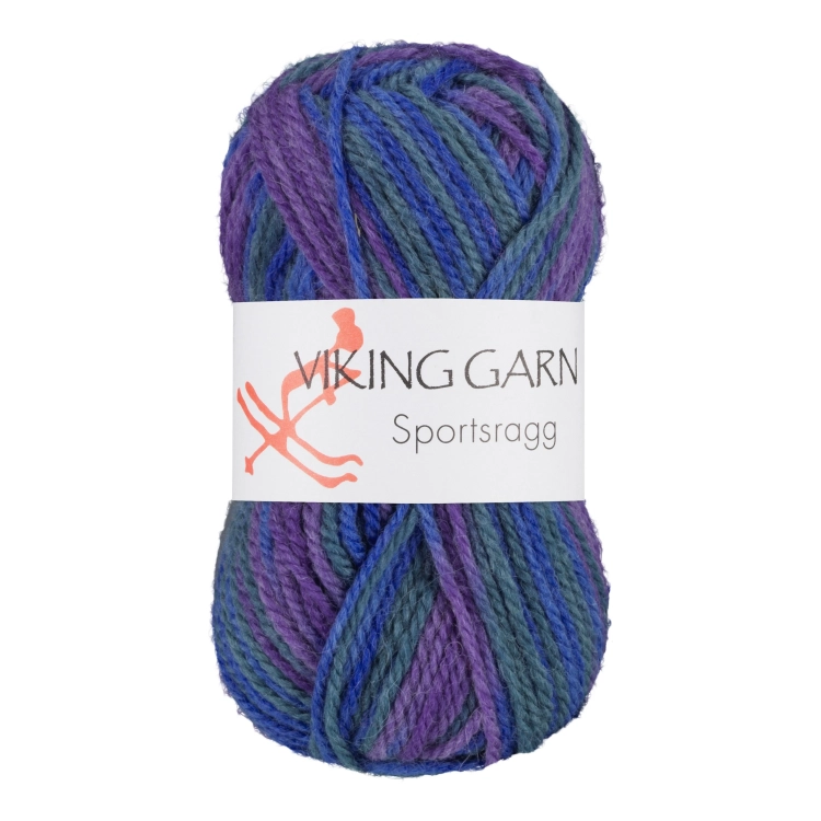 Viking Garn Sportsragg - Multi-fioletowo-niebiesko-zielony 571
