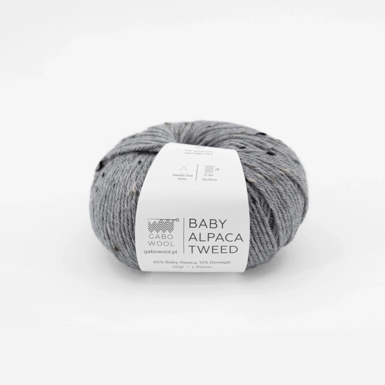 Włóczka Baby Alpaca – Tweed Jasny Szary (T401) 50 g