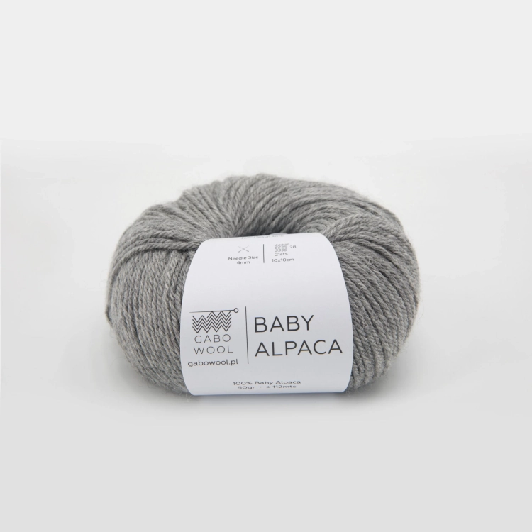 Włóczka Baby Alpaca – Jasny Szary (401) 50 g